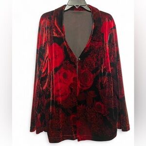 Red/black fairycore open front cardigan